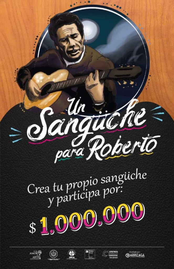 Sanguche Roberto Parra afiche Tío Roberto